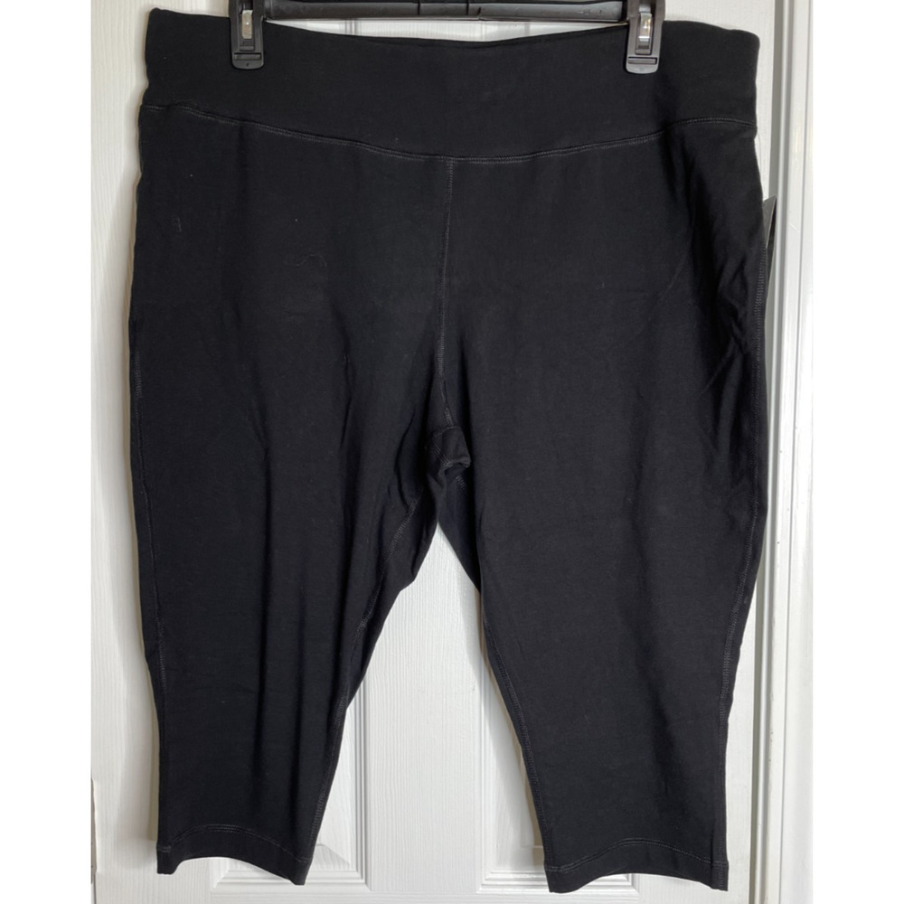 Rainbeau Curves Capri Pants Womens Size 22/24 Black Pull On Athleisure NWT